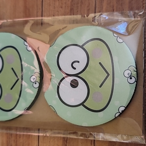 Frog Handmade Reuseable Neoprene Set of 2 Cup Holder Car Coasters - Picture 3 of 4
